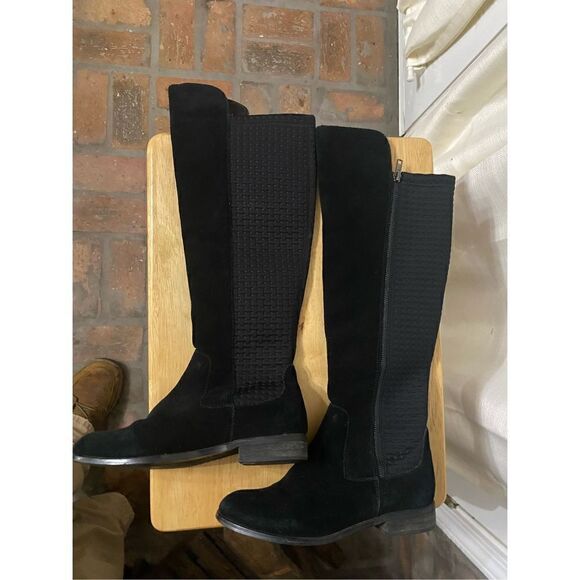 Very volatile black suede tall riding boots knee boots - Picture 1 of 6